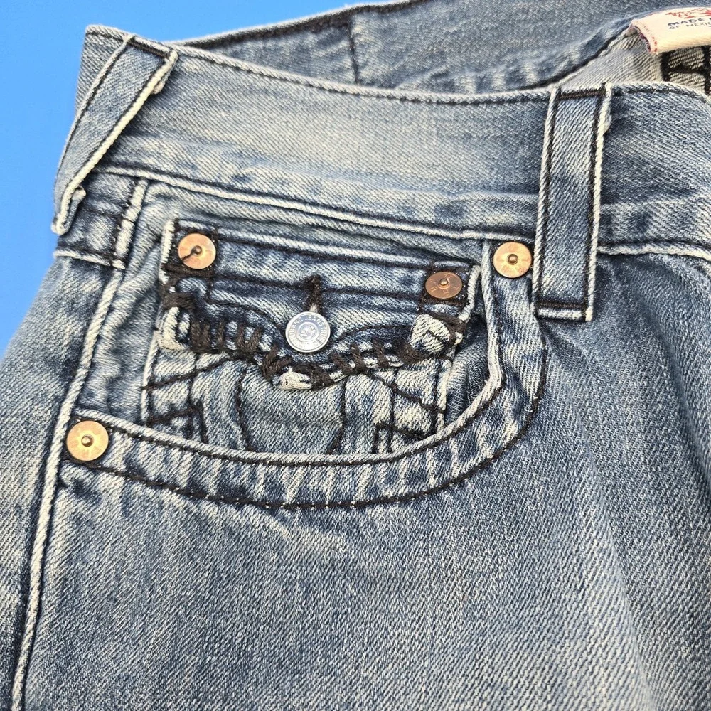 Vintage True Religion Joey Jeans Men's 32x32 Thick‎ Stitch Made in USA Bootcut